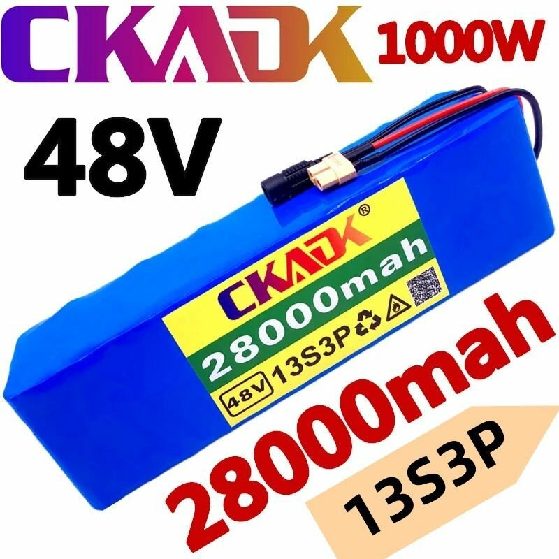 Новый 18650 литий - ионный аккумулятор Ckadk 48v 13s3p 28ah аккумулятор 250W - 1000w для: SK8 - SK9 электрический велосипед скутер ebike BMS с разъемом Xt60