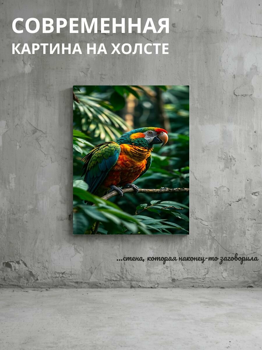 Картина на холсте Попугай 30x40 см
