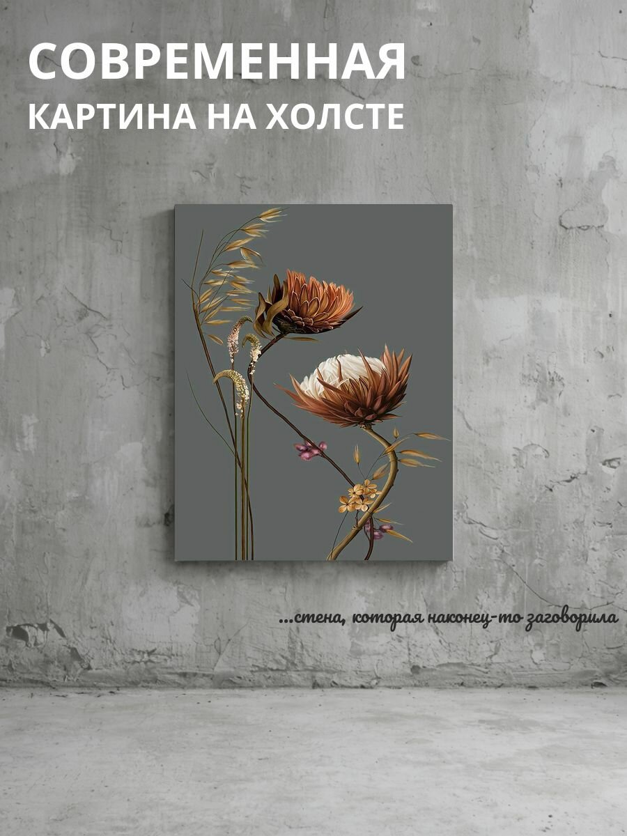 Картина на холсте Цветы и растения 40x60 см