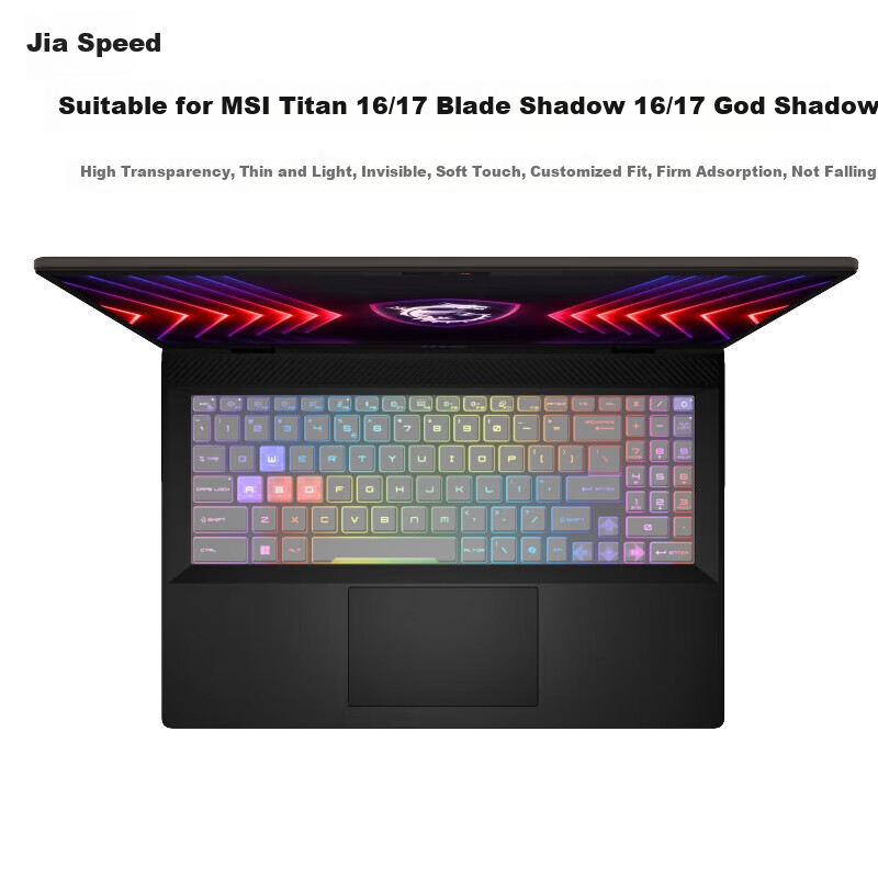 Защитная пленка для клавиатуры MSI Titan 16/17 AI 2025 - Высокопрозрачный пылезащитный чехол для ноутбука Цвет：Титан