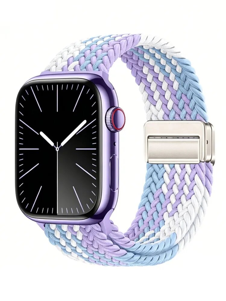Тканый эластичный ремешок, совместимый с моделями Apple Watch 38/40/41/42/44/45/46/49 мм. Подходит как для мужских, так и для женских моделей часов. Мягкий нейлоновый спортивный эластичный ремешок