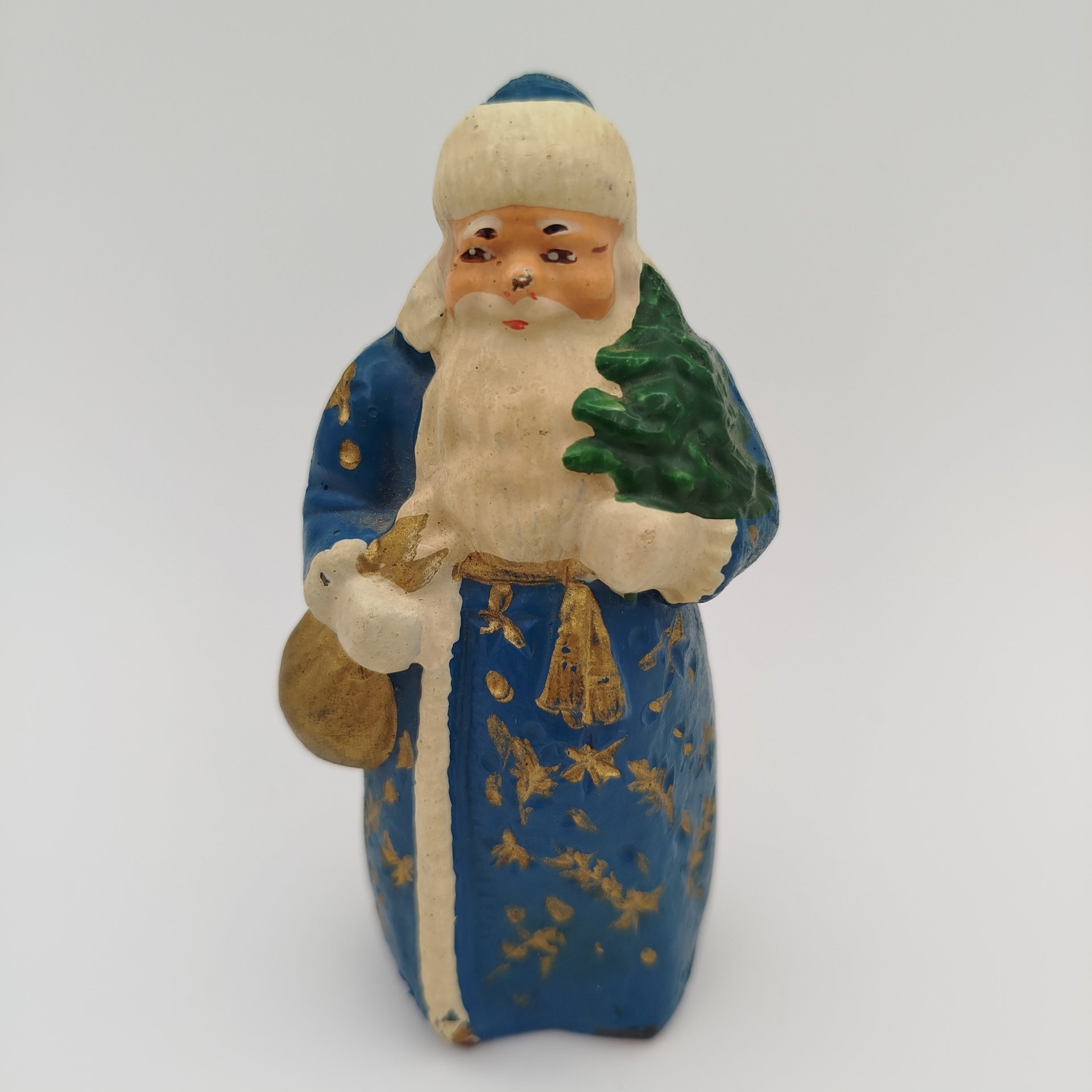 Игрушка новогодняя (под ёлку) «Дед Мороз», папье-маше, роспись, СССР, 1950-1960 гг.