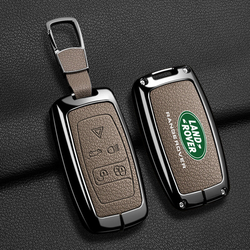 Кожаный чехол для ключей Land Rover для Range Rover, Velar, Defender, Discovery 4 - коричневая текстура козьей кожи с