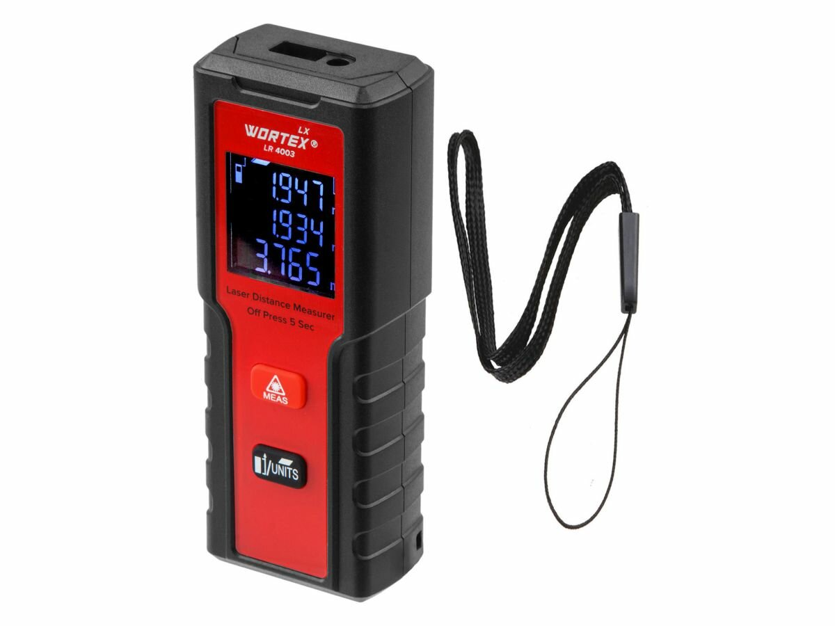 Лазерный дальномер 40 м, ± 2 мм, 2 класс лазера WORTEX LX LR 4003 (2323204)