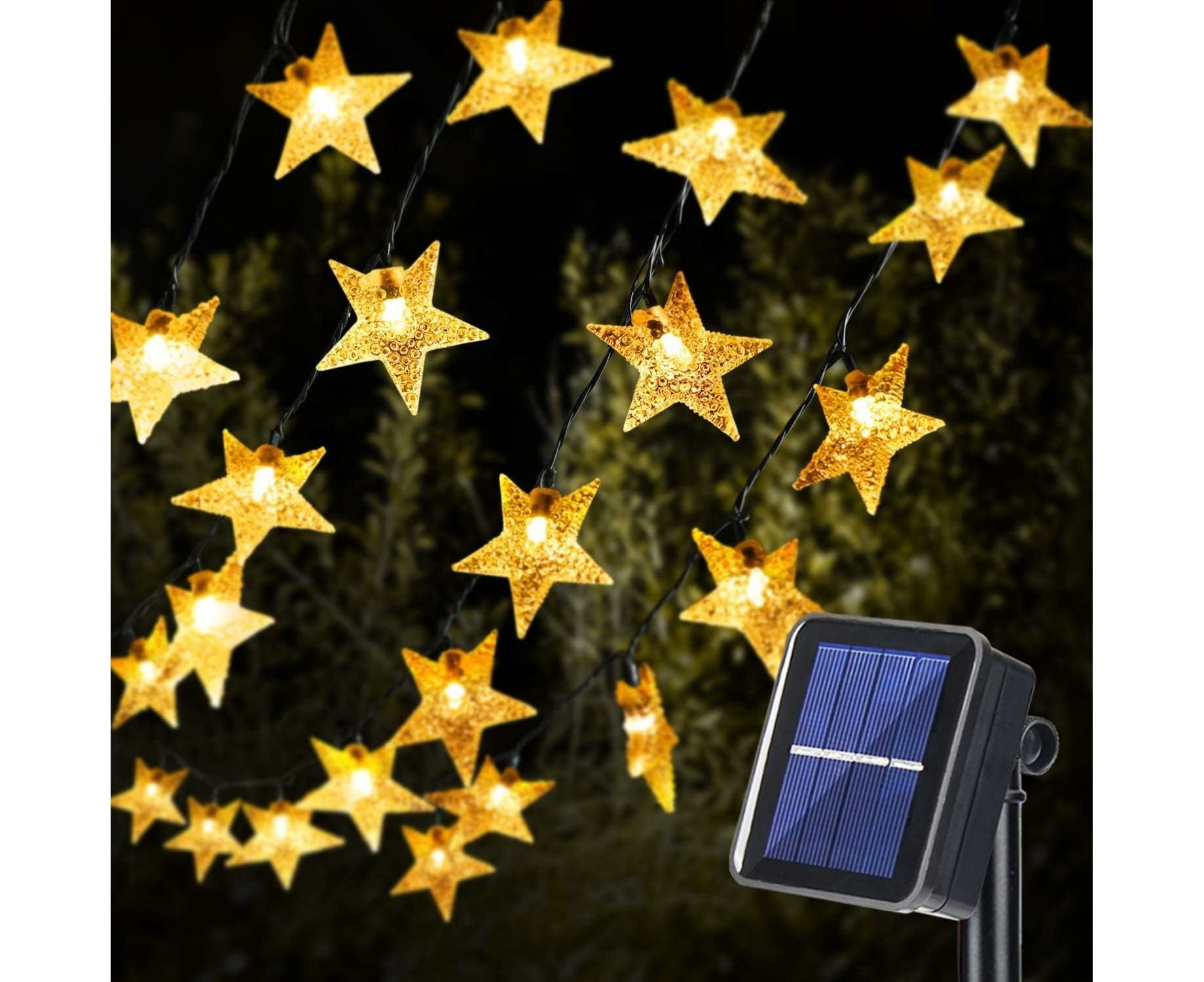 Гирлянда Solar Star Twinkle String Lights, 23 фута, 50 светодиодов, 8 режимов работы, на солнечных батареях, для сказочного декора.