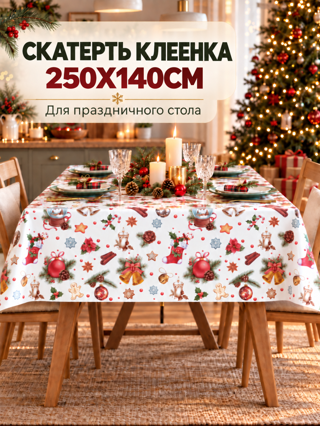 Скатерть, Клеенка столовая Dekorama(DEK-18A) 140x250 см