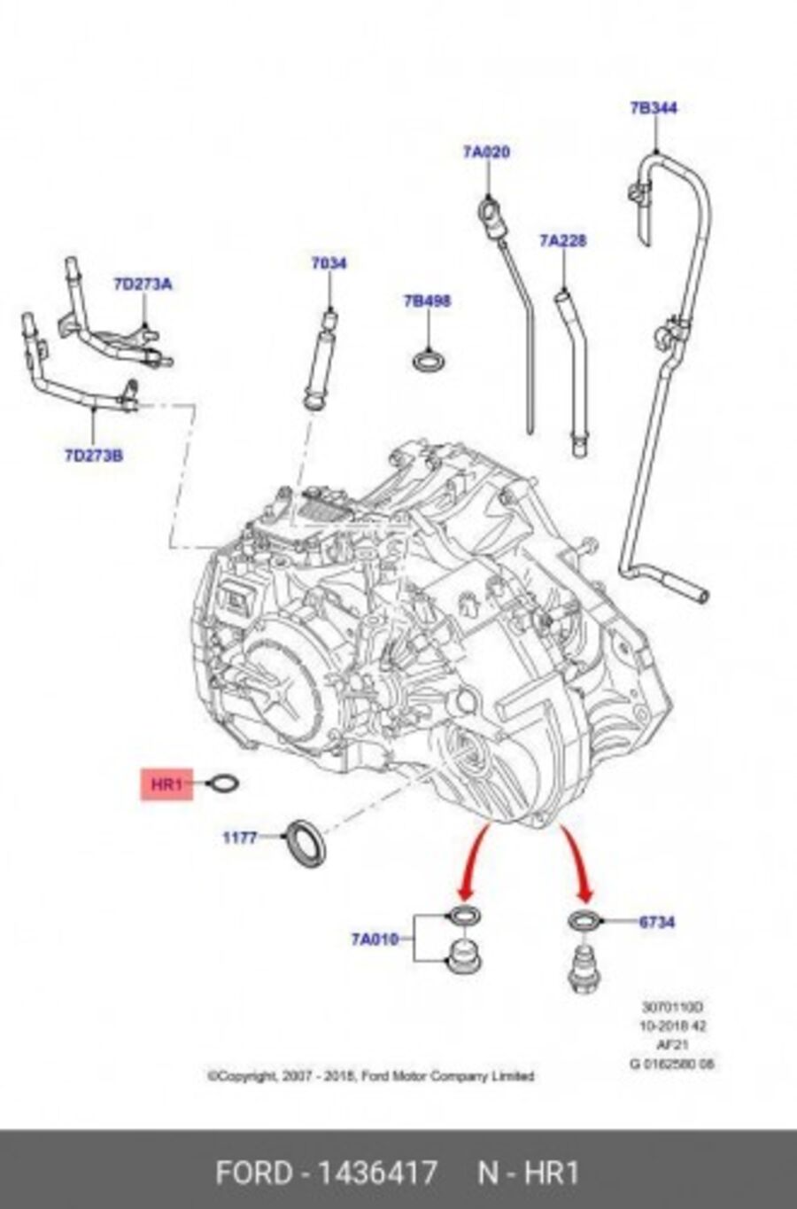 Кольцо Уплотнительное, 11.3Х2.5Мм (Трубок Акпп Awf21) Org (FORD 1436417)