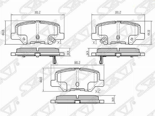 Колодки тормозные SAT ST-4605A802 сзади Mazda 6 12-, Mitsubishi ASX 10-