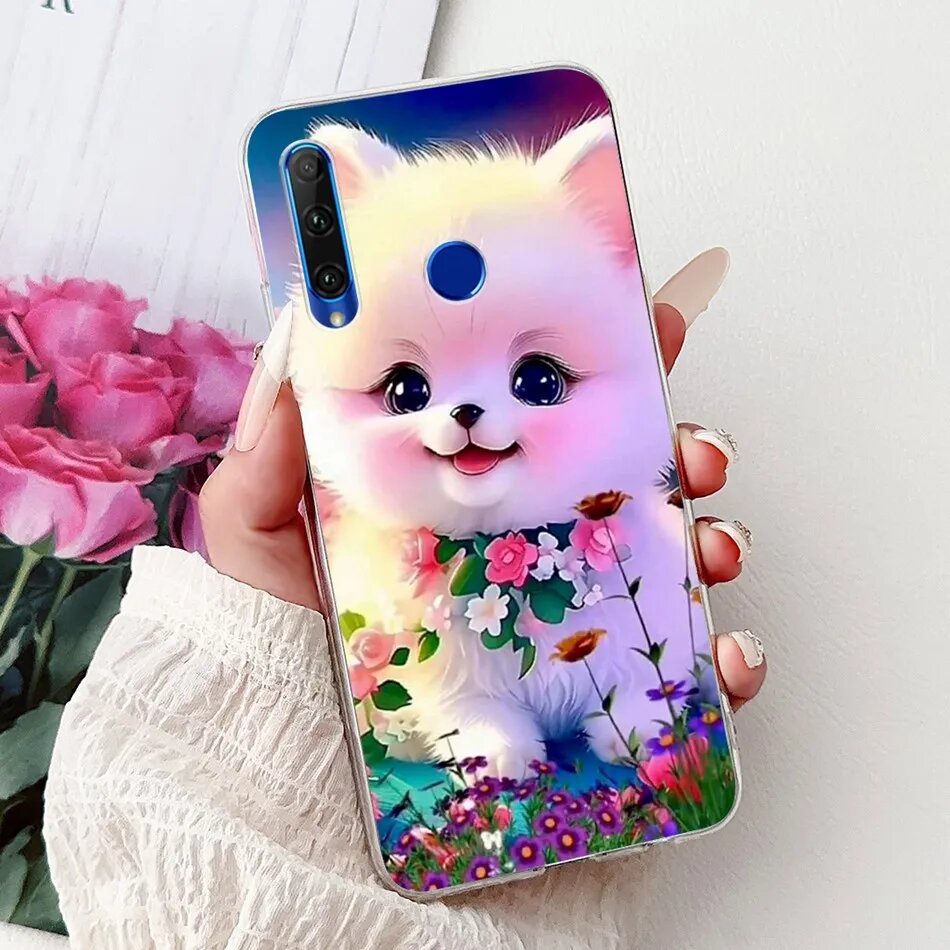 Чехол для телефона Honor 10i 10 Lite Honor10 Honor10i 10 10Lite HRY-LX1 HRY-LX1T, элегантный мягкий силиконовый чехол из ТПУ с цветочным принтом кота