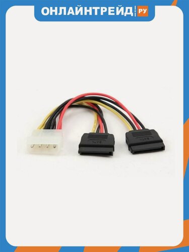 Изображение товара Кабель питания Cablexpert SATA CC-SATA-PSY-0.3M, 30см, molex 4pin/2x sata15pin, на 2 устр, пакет