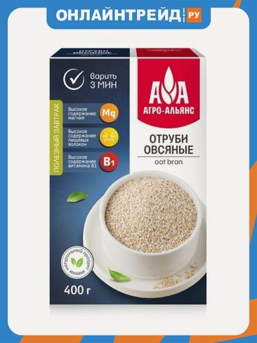 Изображение товара Отруби Агро-альянс овсяные " Экстра" 400 г