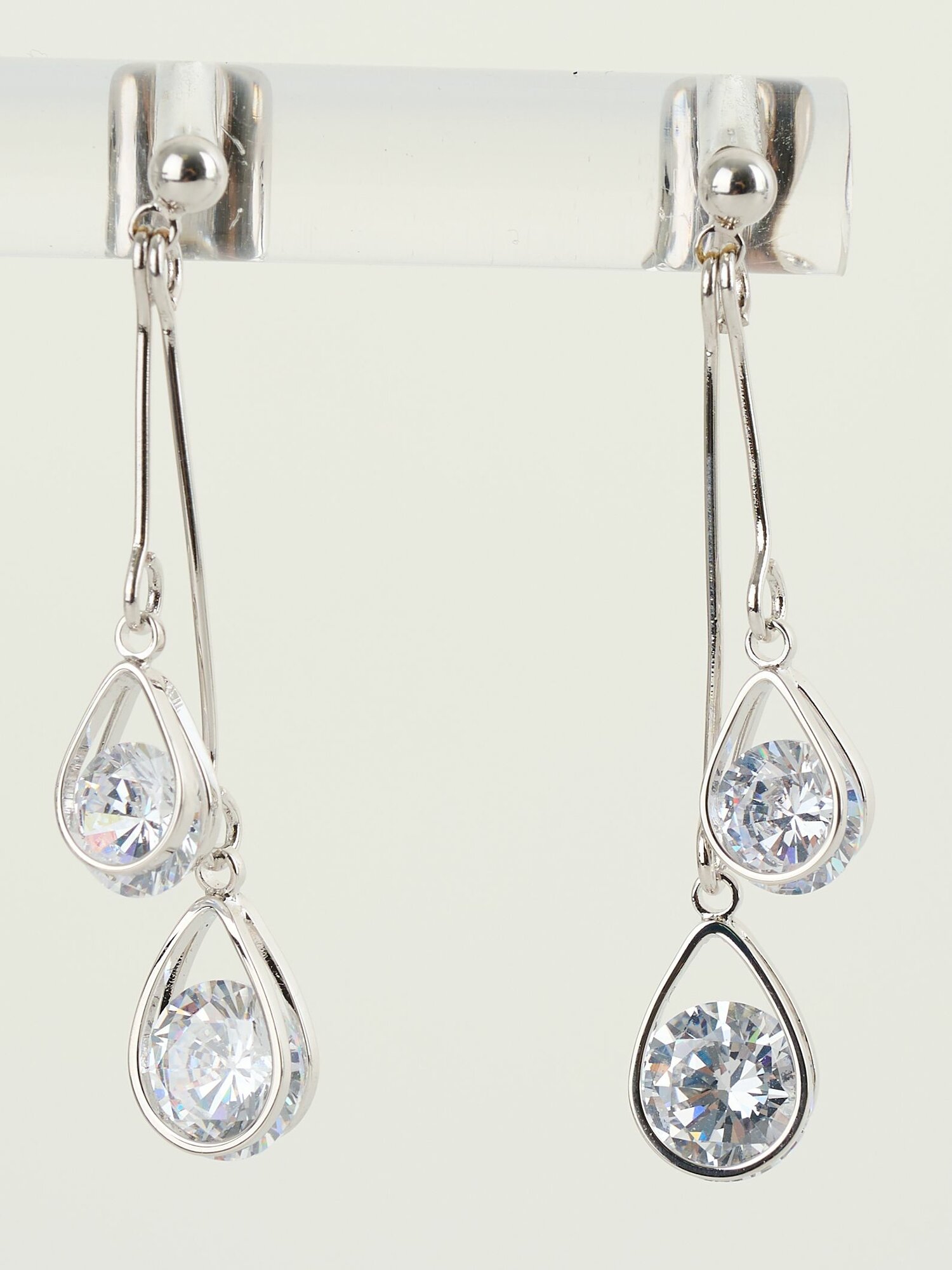 Серьги MONASHOP, кристалл, фианит