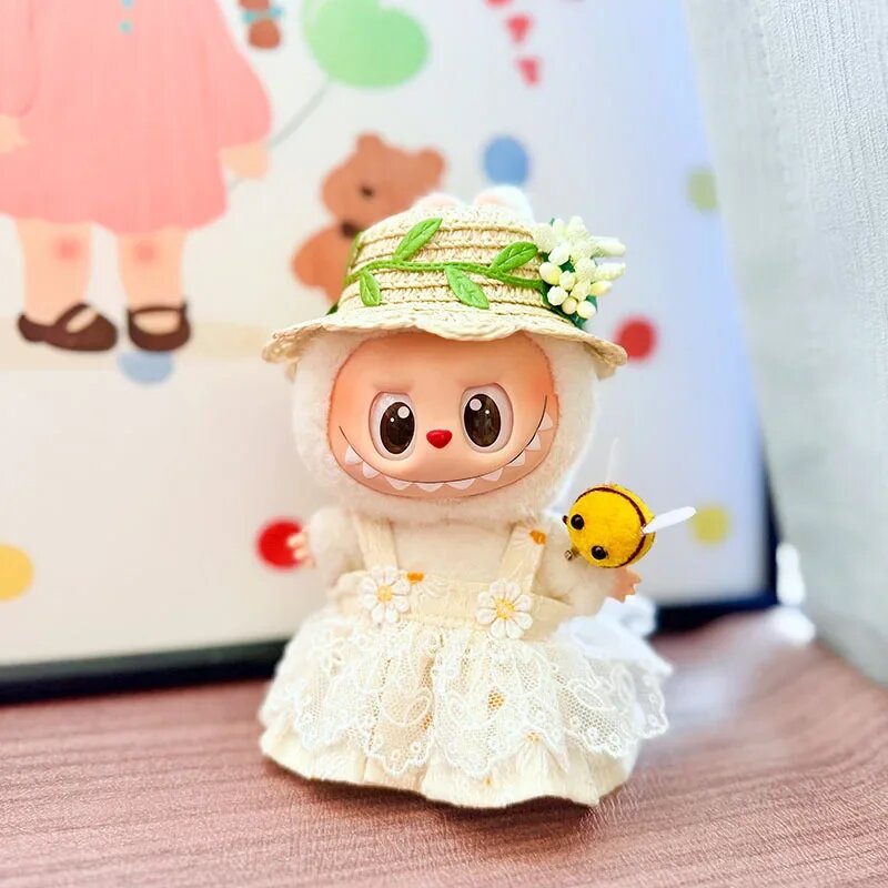 Набор одежды для куклы Labubu Ropa 3.0 Бежевый, 18 daisy dress hat
