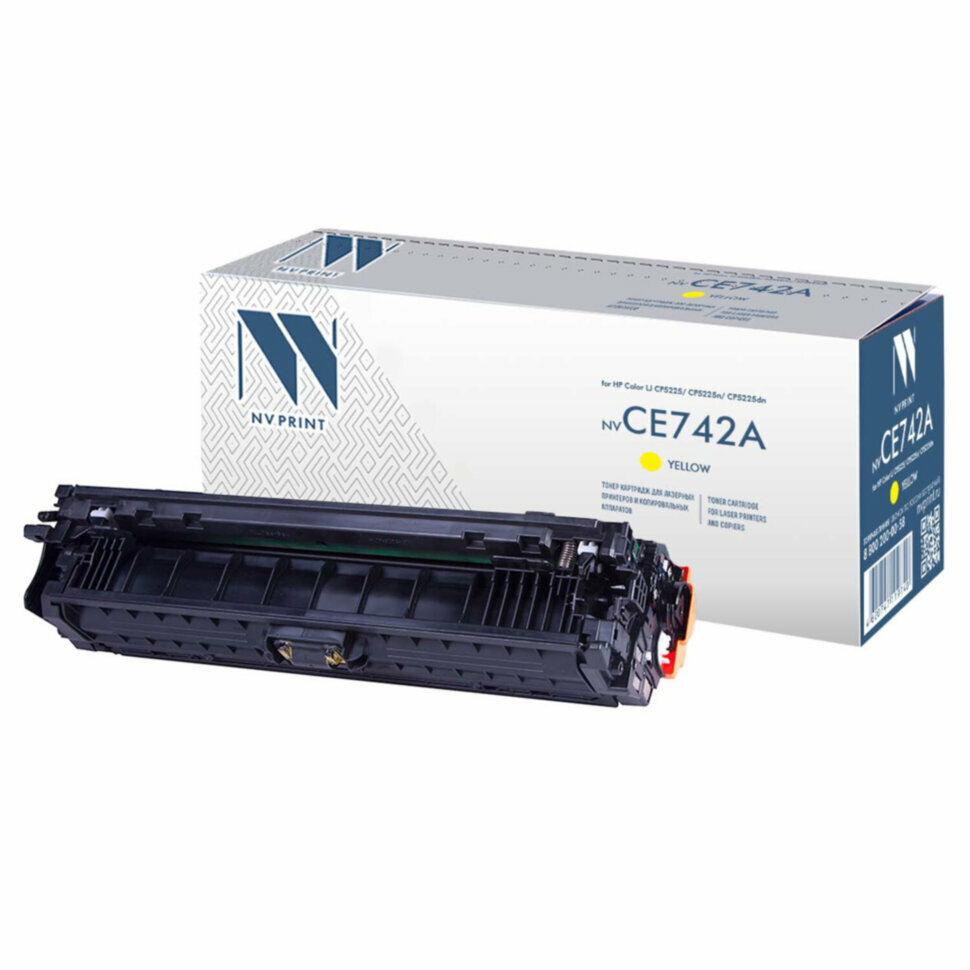 Картридж лазерный NV PRINT (NV-CE742A) для HP CP5220/CP5225/CP5225dn/CP5225n, желтый, ресурс 7300 страниц, 363400