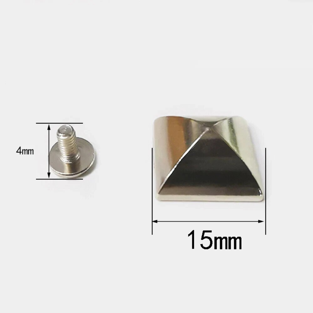 Заклепки-шипы квадратные 15mm Silver
