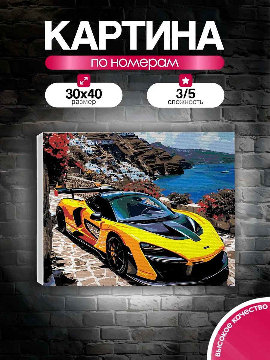 Картина по номерам 30x40 Макларен Сенна
