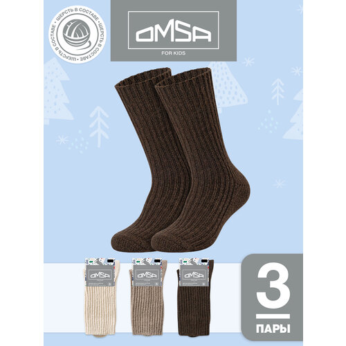 фото Носки omsa omsa kids calzino 21c10, 3 пары, размер 19-22, мультиколор