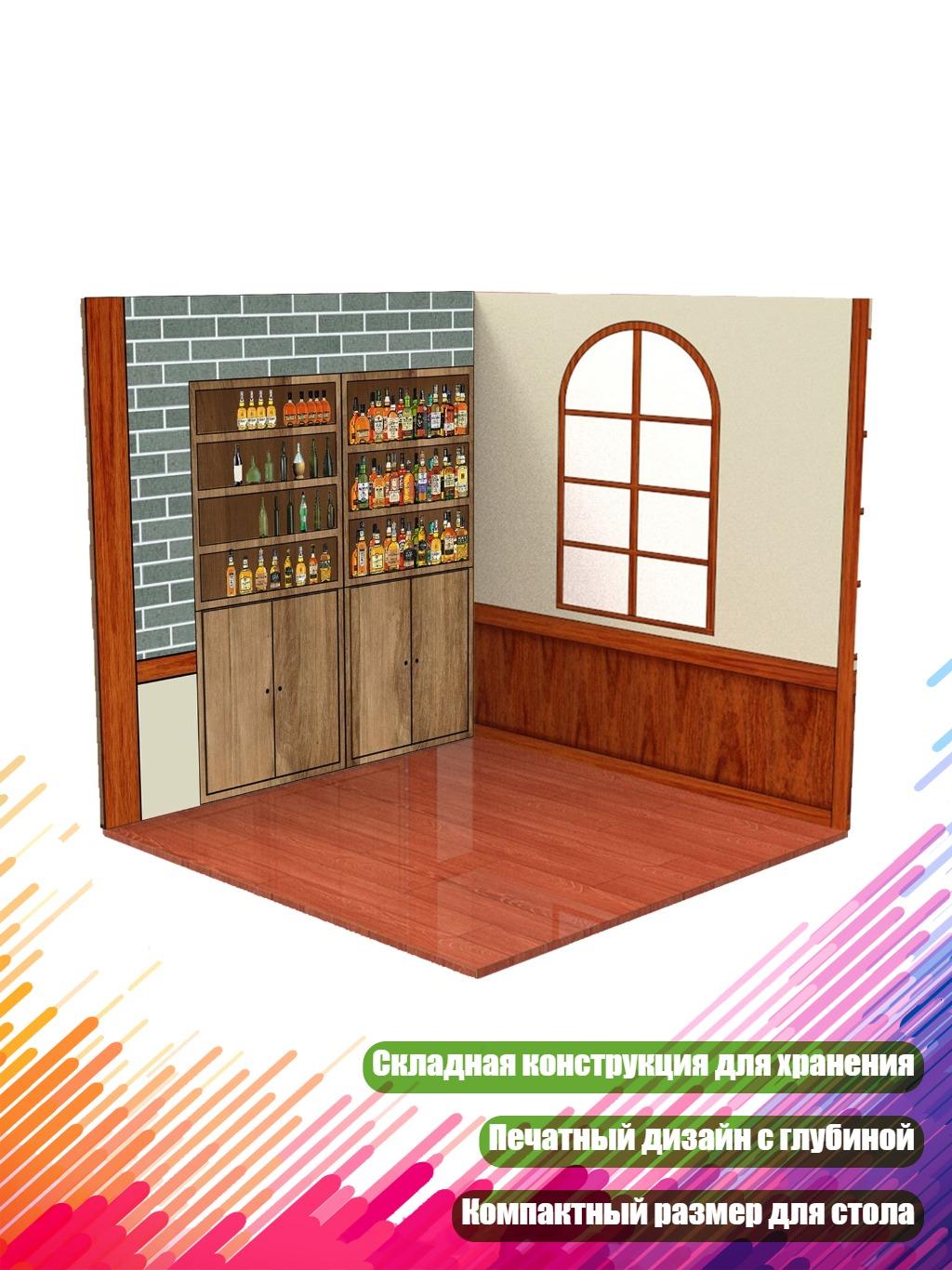 Миниатюрный фон для фигурок, складной трёхсторонний стенд из ПВХ, Таверна