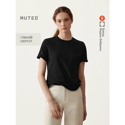 фото Футболка muted regular из хлопка с вставками из проволоки, размер 2xs, черный