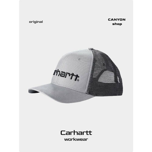 фото Бейсболка carhartt базовая коллекция для мужчин, размер one size, серый, черный