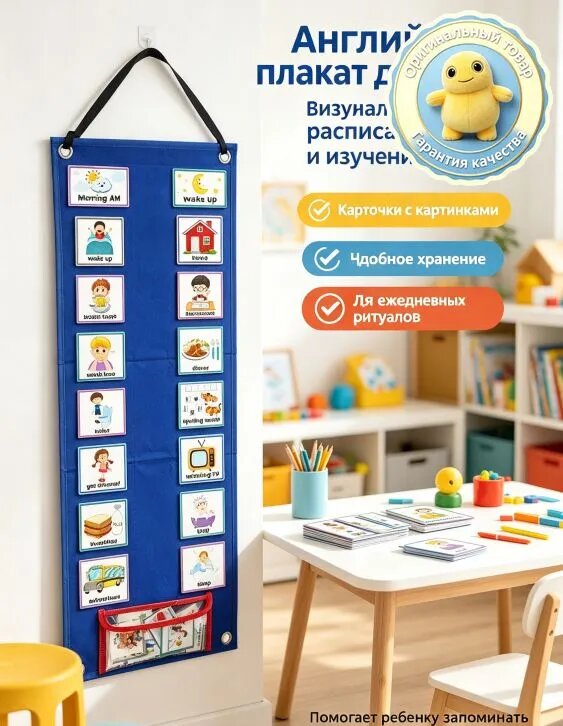 Детский визуальный график ежедневного рабочего расписания
