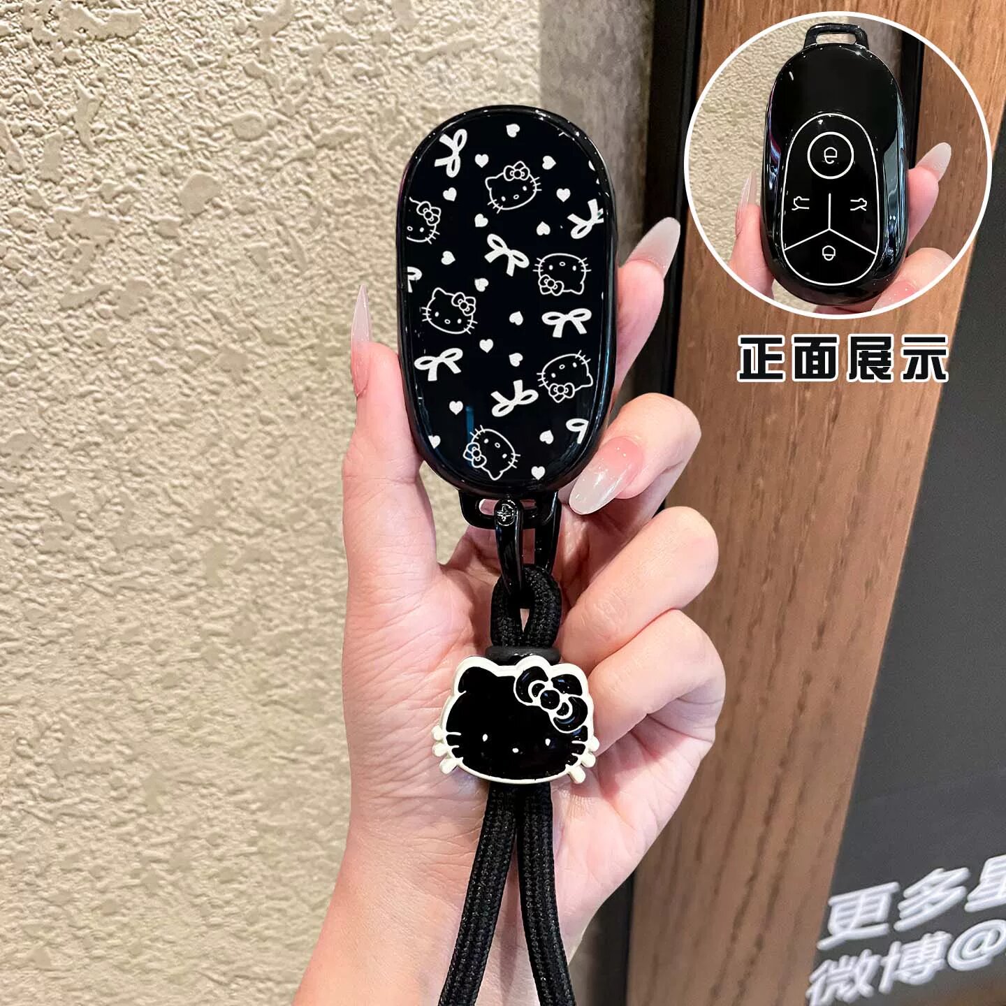 Маленький KT лазерная гравировка брелок с черной KT плетеной веревкой для Geely Star Wish 2026