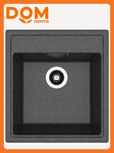 Изображение товара Мойка кухонная BAMBOO "Лира", искусственный мрамор, черная, прямоугольная, 37x20 см