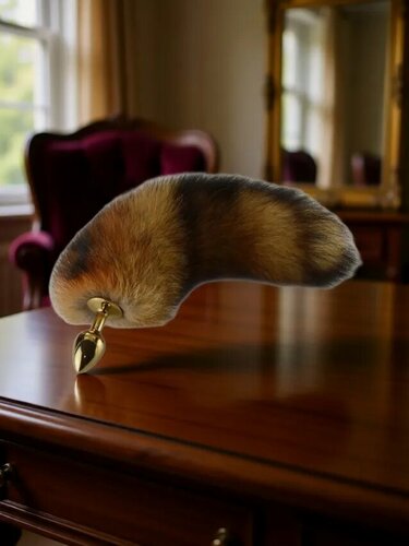 Изображение товара Плуг анальный золото с хвостом Огнёвка от Sitabella, металл, 2,8 см