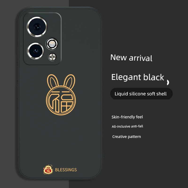 Жидкий силиконовый чехол с полным покрытием для Honor 90 GT, матовый черный, защита от падений, премиум-текстура