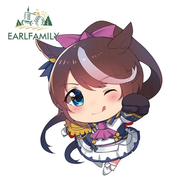 EARLFAMILY 13 см X 10,6 см для аниме милая девушка Tokai Teio автомобильные наклейки творческая личность наклейки автомобильные аксессуары Декор автомобиля