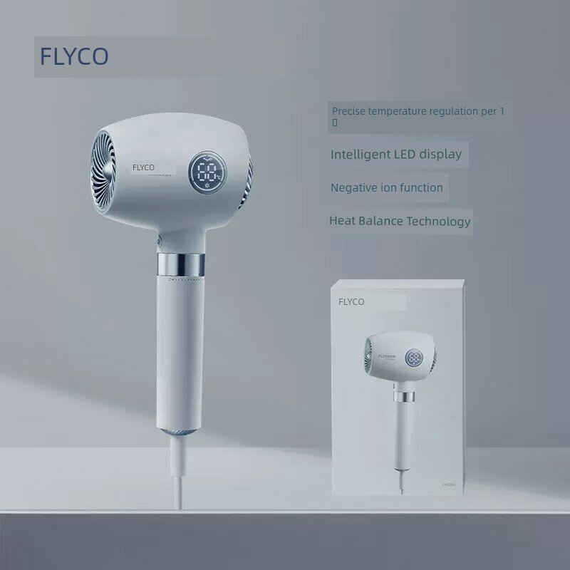 Фен для волос FLYCO FH6366 1600W, ионизация, складная, бирюзовый, мощный фен для дома и школы