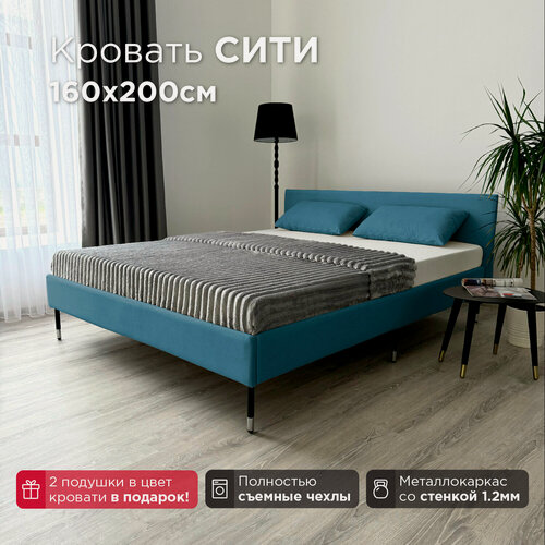 Изображение товара Кровать Redsofa Сити Teddi 08/ ножки хром 160х200 с ортопедическим основанием