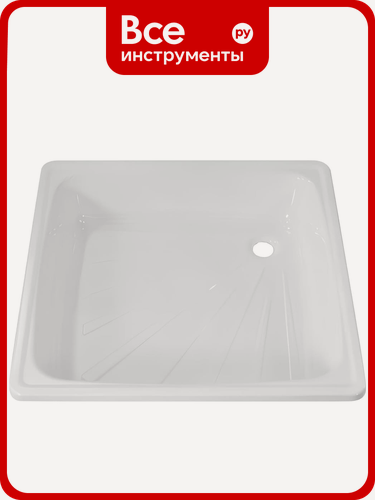 Изображение товара Поддон стальной Selena 90x90 квадрат, белый, рифленый б/к 023-2589, белый