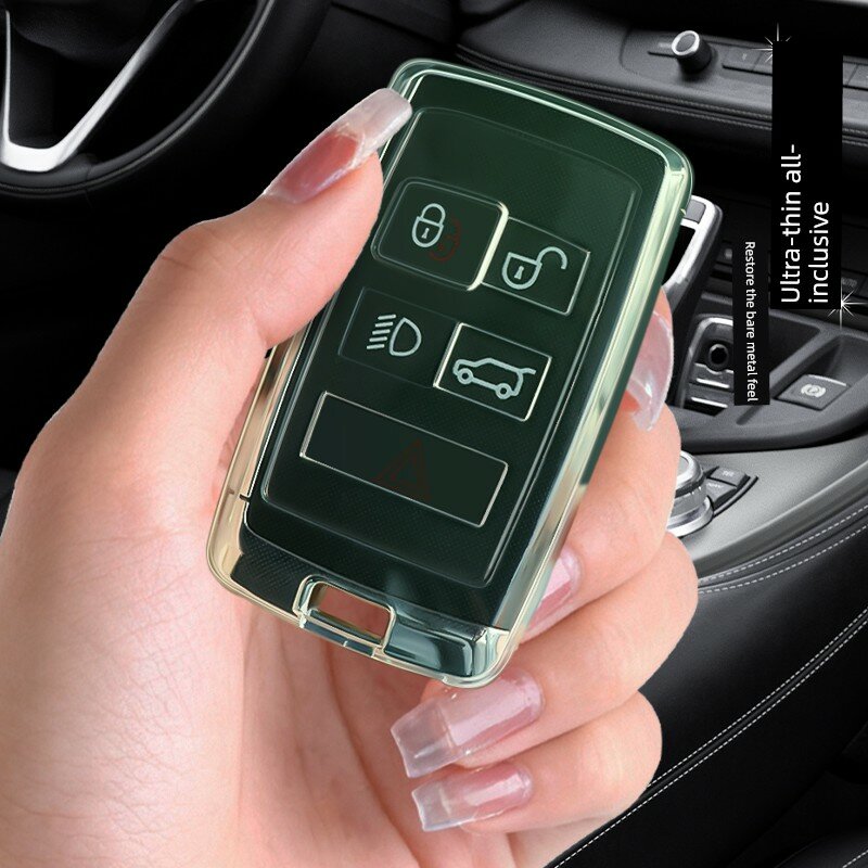 Кейс для брелока Land Rover для Range Rover Evoque, Discovery 4/5, Defender 110, Freelander 2 - Прозрачно-зеленый