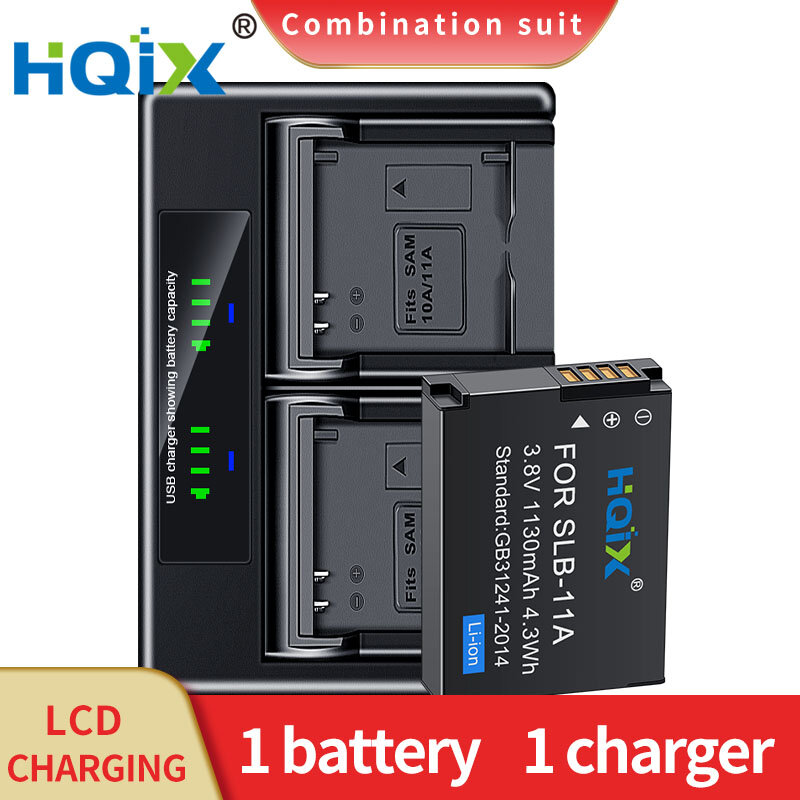 HQIX для Samsung TL500 CL80 ST5000 ST5500 TL350 TL320 ST1000 CL65 камера SLB-11A Двойное зарядное устройство Аккумулятор