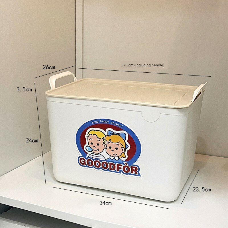 Большой высокий пластиковый контейнер с крышкой для мальчиков и девочек, хранение в комнате, 40x30x30см