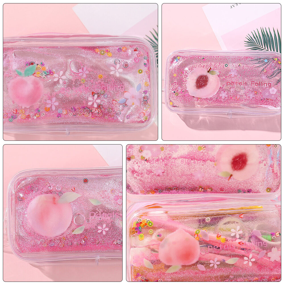 Сумка Для Канцтоваров Из PVC В Форме Персика Красного Цвета 19.00X10.00X6.00CM