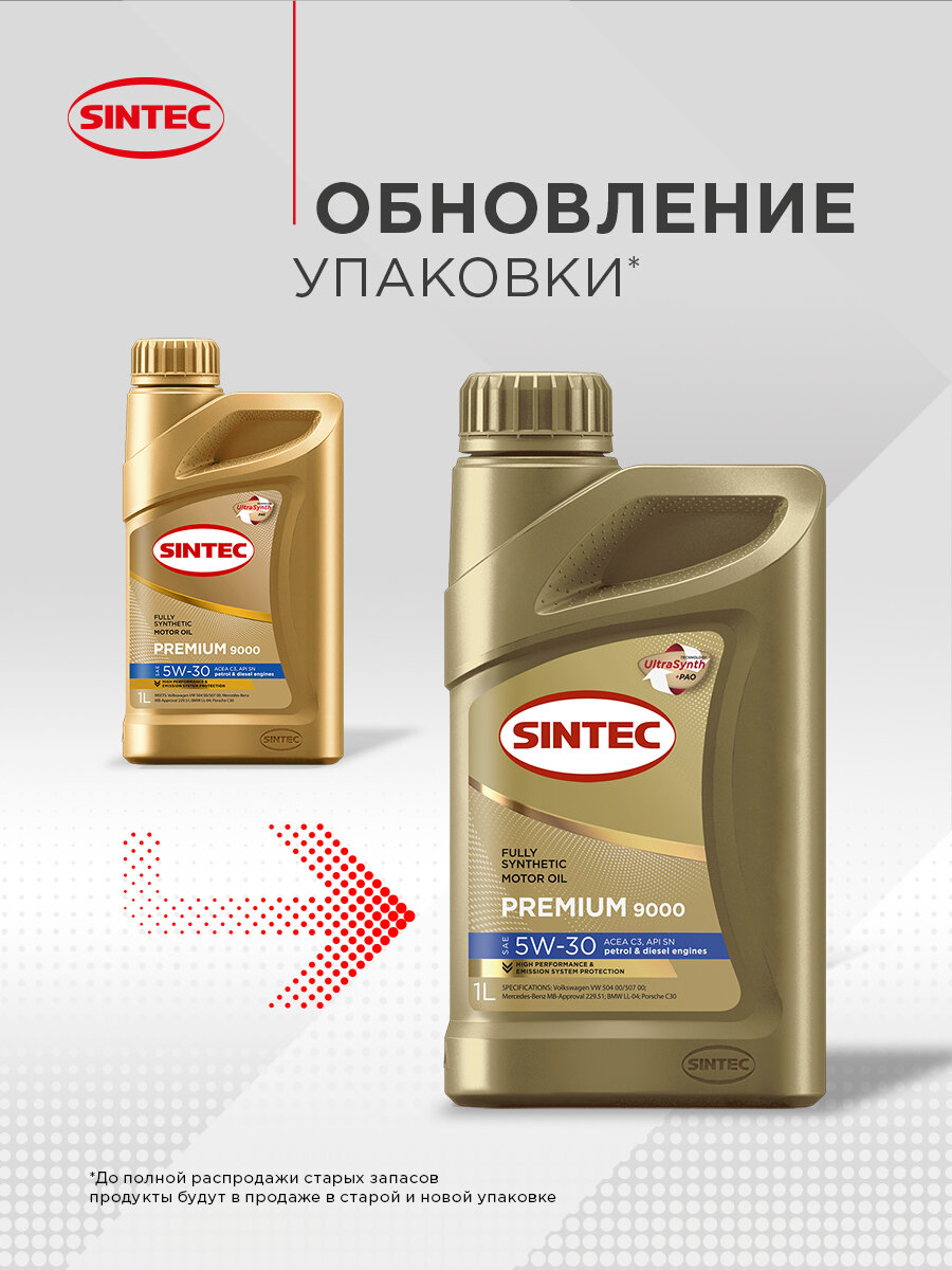 SINTEC premium 9000 5W-30 Масло моторное, Синтетическое, 1 л