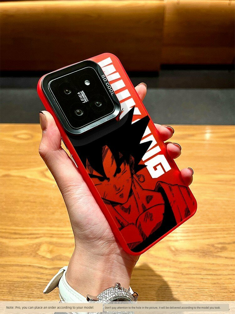 Чехол для Xiaomi 14 Ultra, китайский красный, дизайн Гоку, мягкая кромка, защита от падений