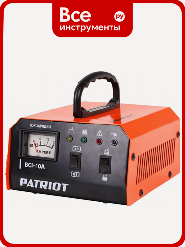 Изображение товара Зарядное устройство Patriot 10A для зарядки автомобильных аккумуляторов компактного размера
