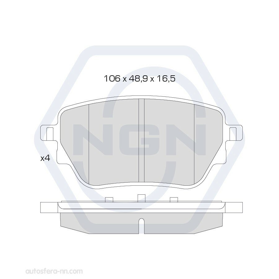 NGN 3502358 Колодки тормозные керамические, задние