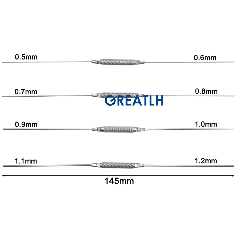 GREATLH Офтальмологические зонды для животных 4 шт. stainless steel set