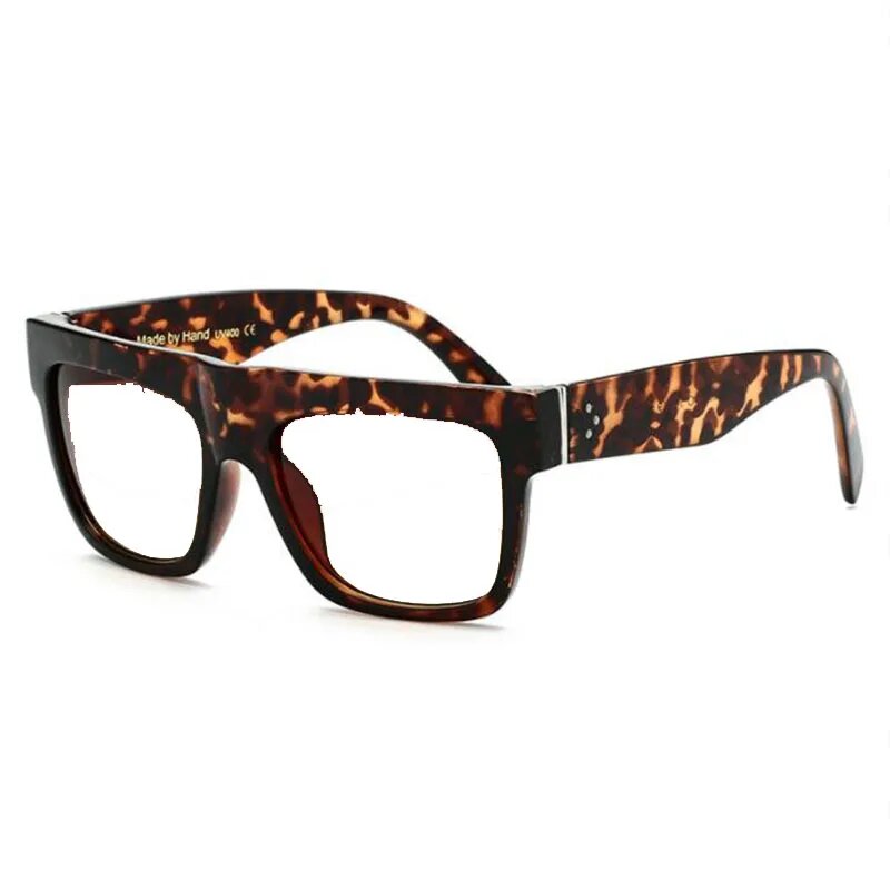 Литературные квадратные очки BINSYSU для близорукости leopard, Коричневый, Myopia -150