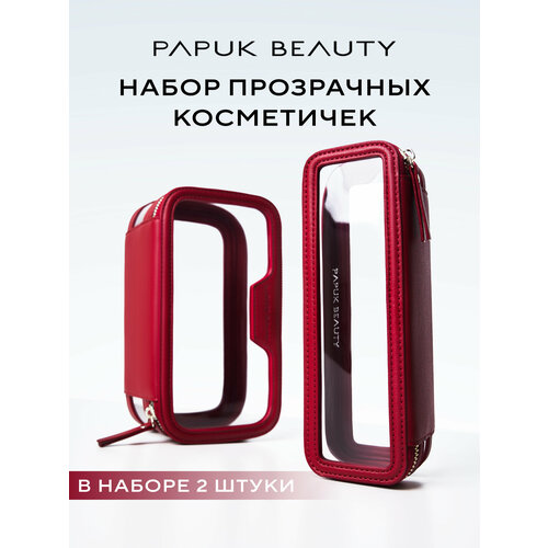 фото Комплект косметичек papuk beauty, 2 шт., , красный