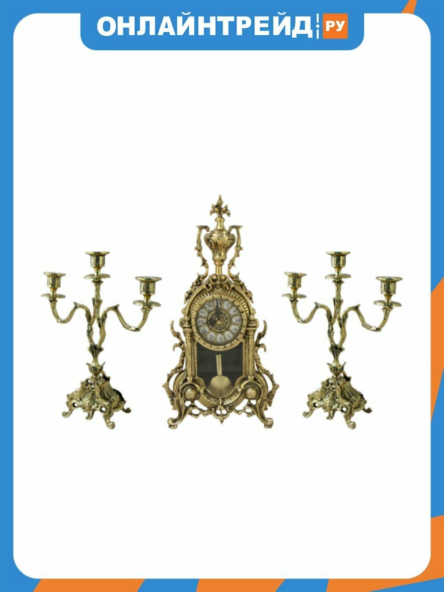 Каминные часы Belo DE Bronze с маятником с канделябрами "Библо" BP-2701450-D