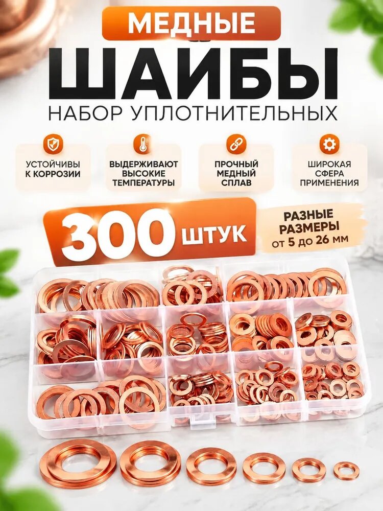Комплект алюминиевых прокладок с плоскими уплотнительными кольцами