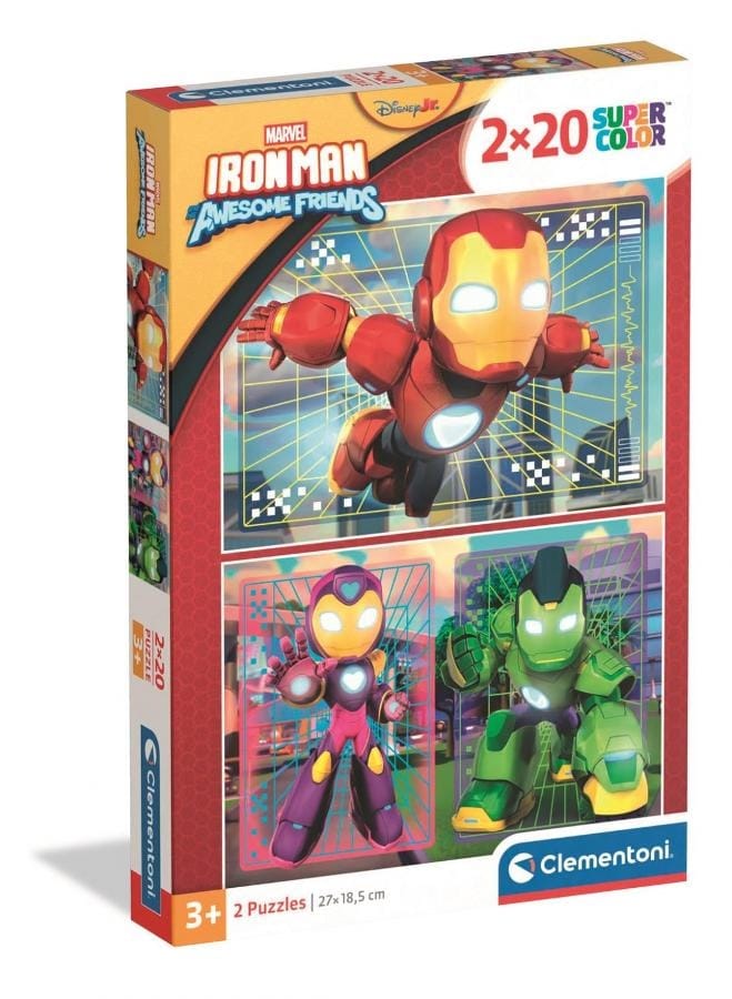 Пазл Clementoni Iron Man и суперкоманда, 2x20 элементов, 26,8x18,3 см