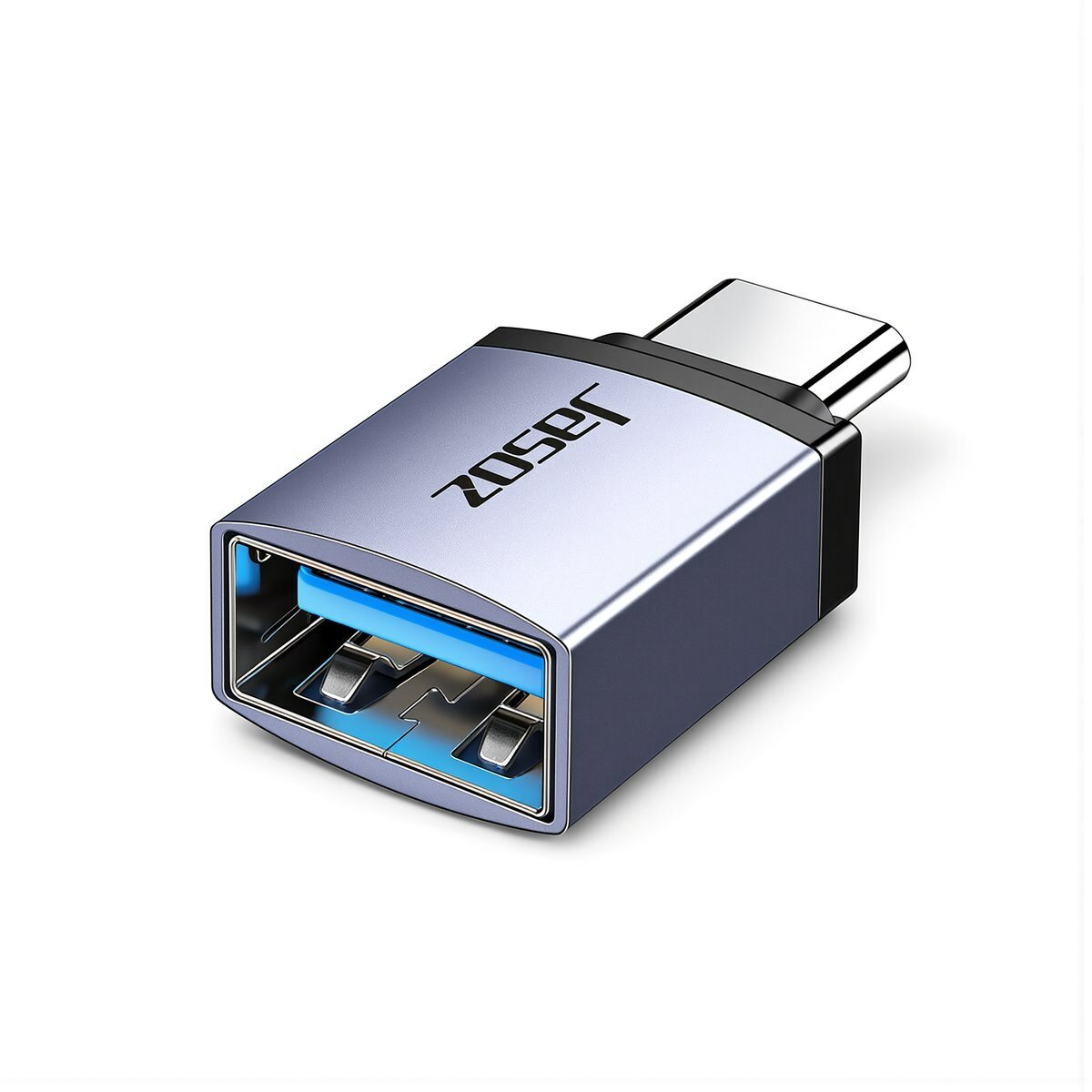 Переходник Type-C на USB 3.2 Gen2, изготовленный из алюминия, с встроенным отверстием для ремешка и поддержкой функции OTG, G141 Type-C male to USB 3.2 Gen2 female adapter, with lanyard