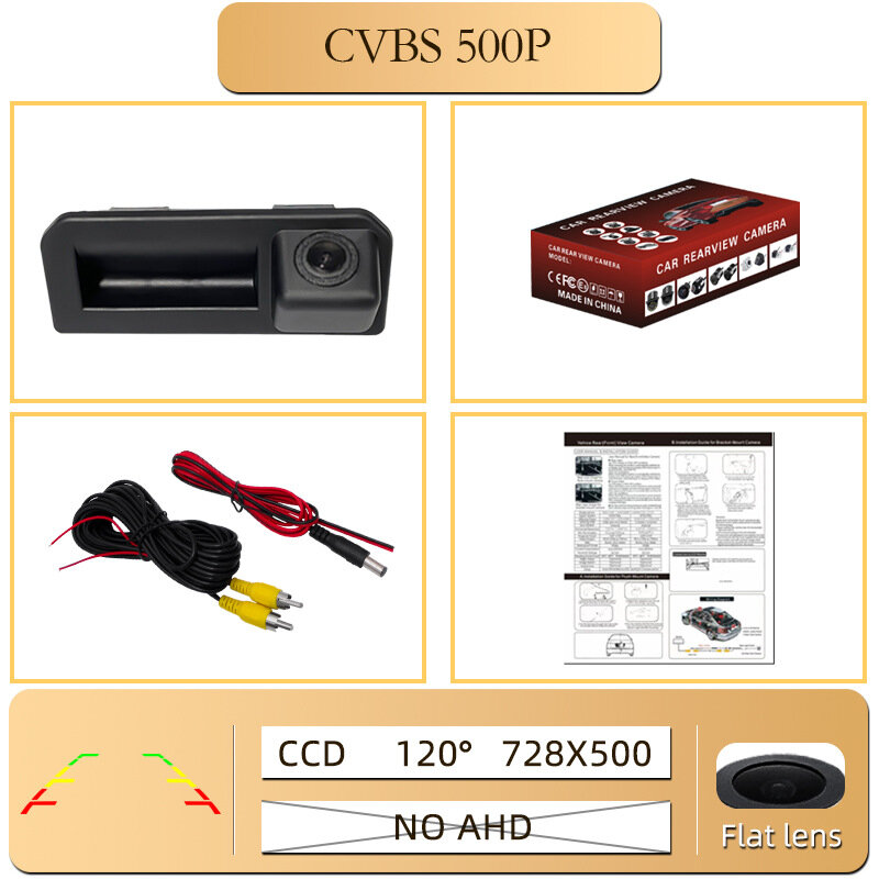 Камера заднего вида 500P CCD CVBS с рыбьим глазом и широким углом обзора для автомобилей