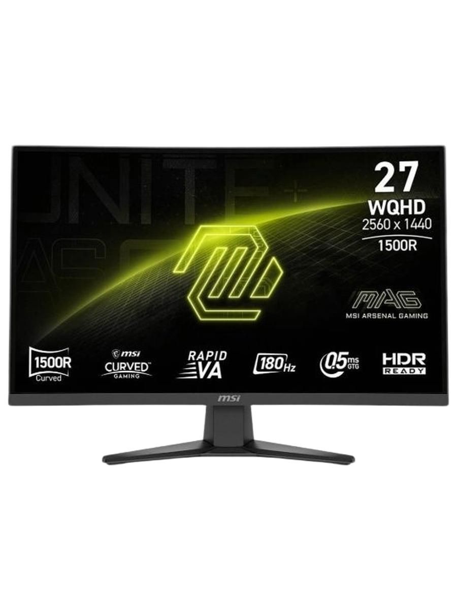 MSI 27" Монитор (9S6-3CE91H-022), VA, 2560x1440 2K, 180 Гц, Изогнутый экран, черный